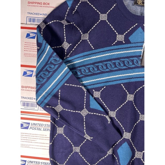 VTG 80s Brand New Barocco Sweater Baroque Sweater Los Angeles Versace Print - Picture 4 of 8